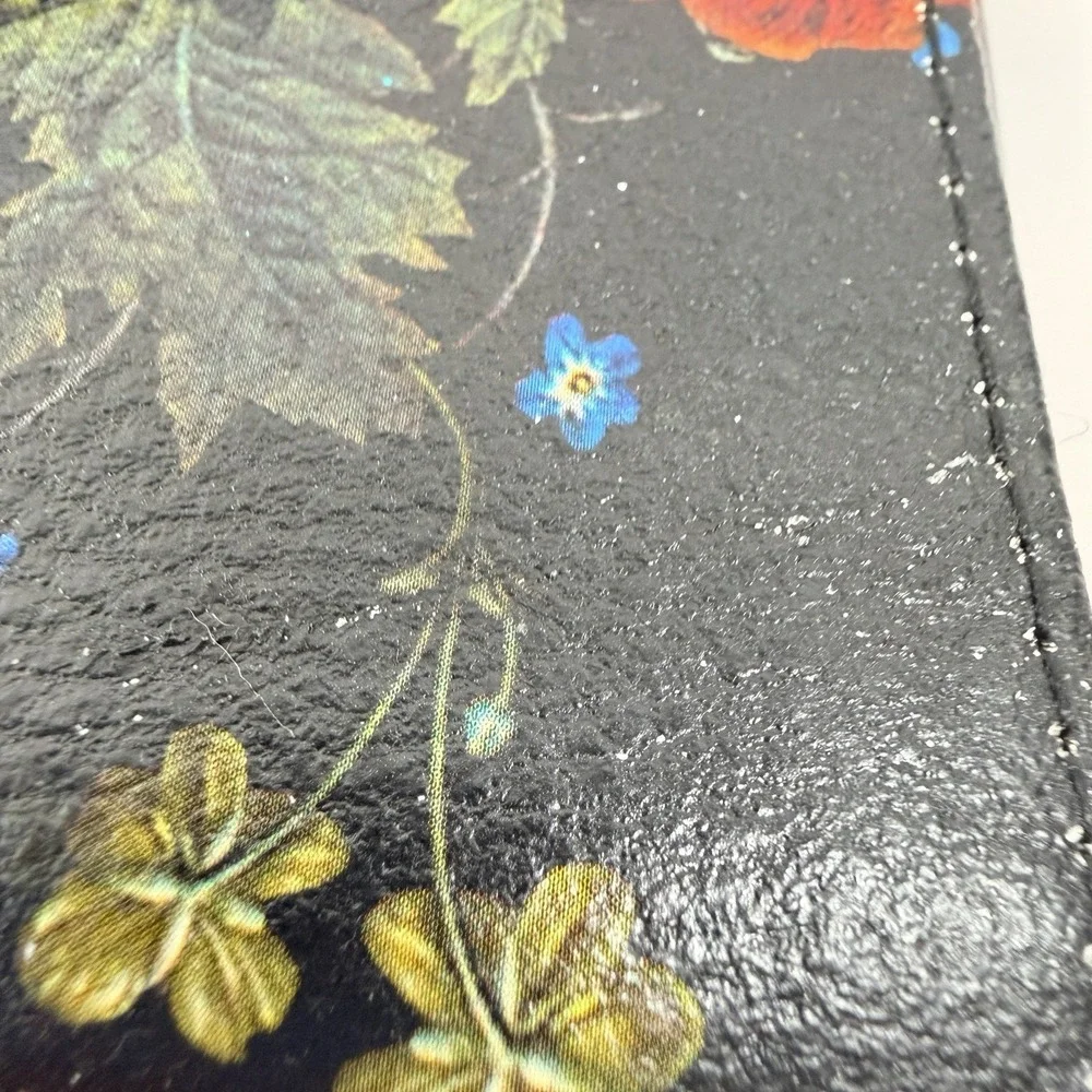 Lodis Italian Leather Wallet Organizer Rosalia Floral Crossbody Purse